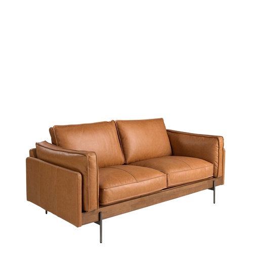 [6272] 2-Sitzer-Sofa in Leder braun