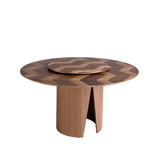 [1130] Round walnut dining table