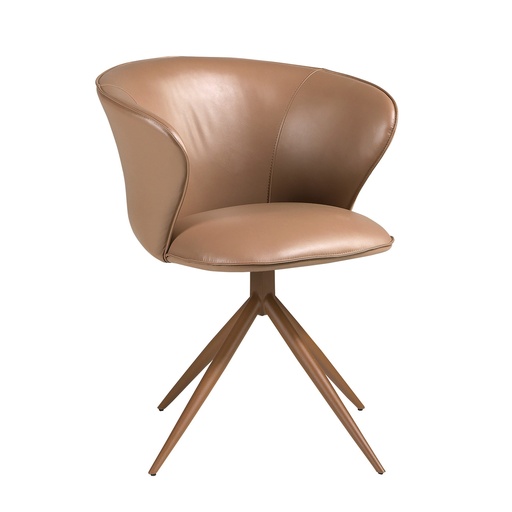 [4201] Swivel chair in camel leatherette