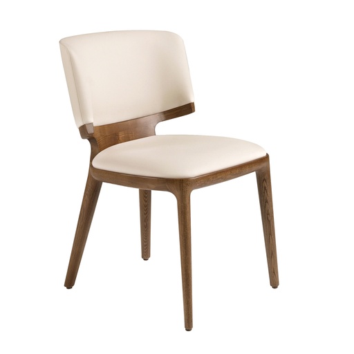 [4206] Cream leatherette chair