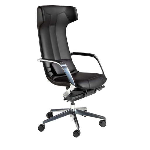 [4215] Black leatherette  swivel office chair