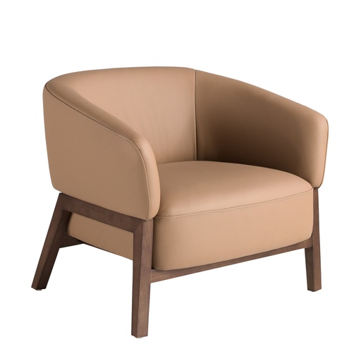 [5189] Rjavi usnjeni fotelj