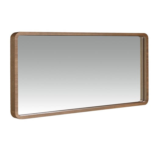 [3035] Rectangular walnut wall mirror