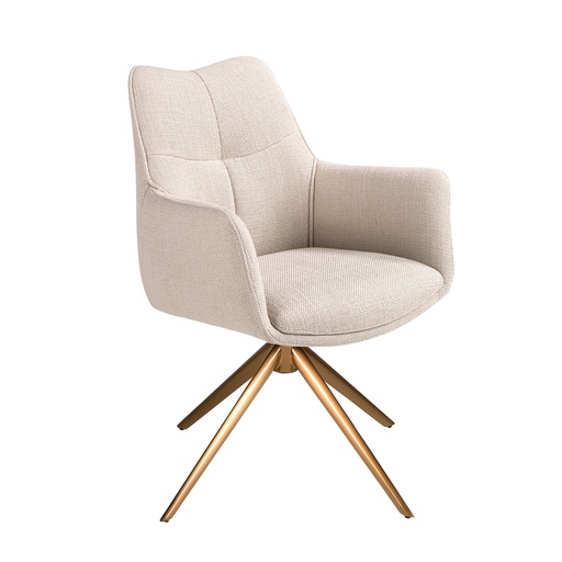 [4237] Вращающийся стул из кремовой ткани