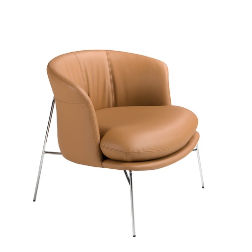 [5192] Fauteuil bekleed met bruin leatherette