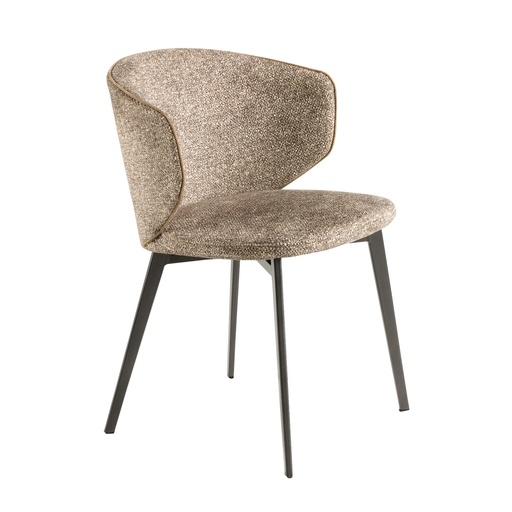 [4240] Коричневый стул из мраморной ткани