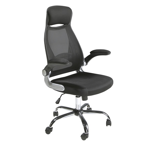 [4140] Black fabric swivel office chair