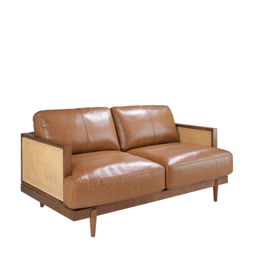 [6176] 2-Sitzer-Sofa aus braunem Leder