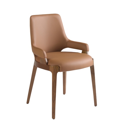 [4136] Brown leatherette chair