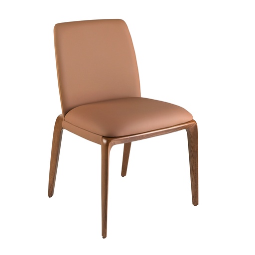 [4135] Brown leatherette chair