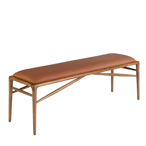 [5112] Brown leatherette stool