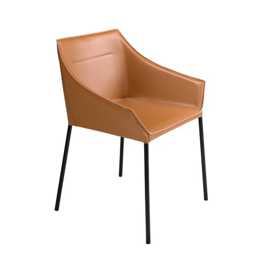 [4144] Brown leatherette chair