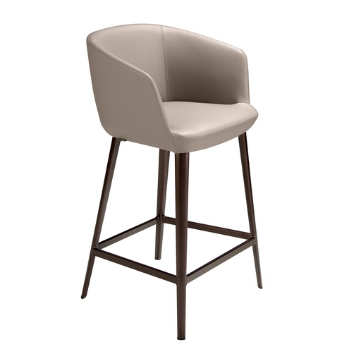 [4134] Grey leatherette stool