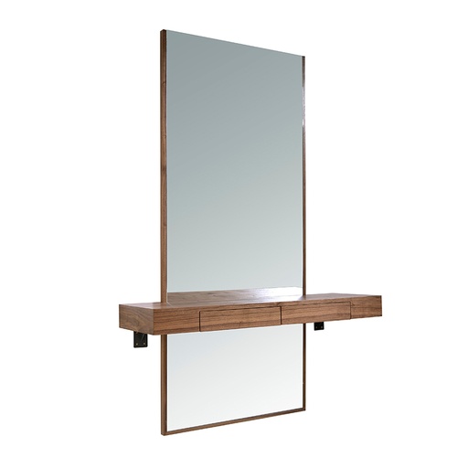 [3235] Rectangular walnut wall mirror