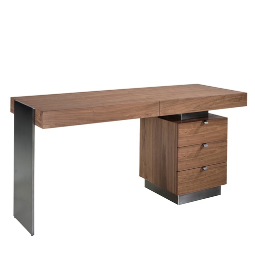 [3237] Desk walnut and darkened polished steel