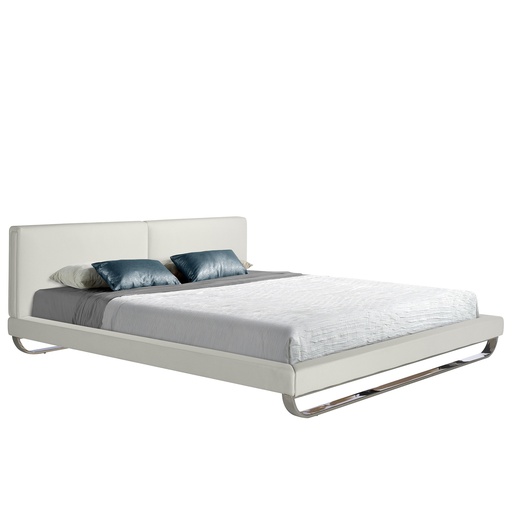 [7016] Letto in similpelle bianca