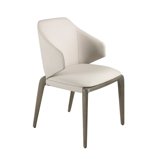 [5123] Cream leatherette chair