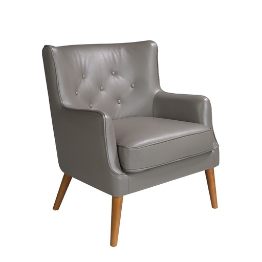 [5085] Chester armchair dark grey leather