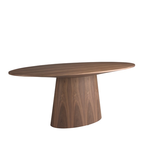 [1013] Oval walnut dining table