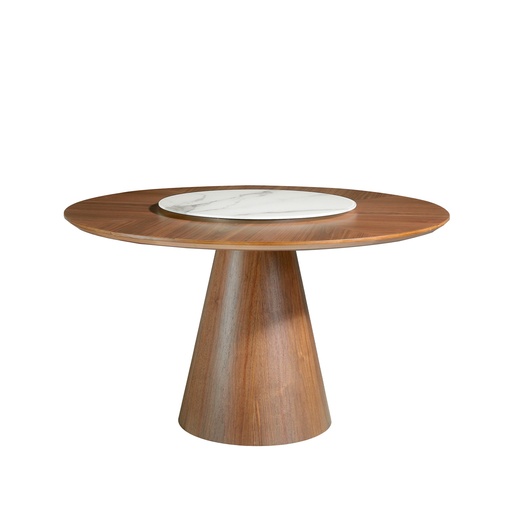 [1016] Rotating Round walnut dining table