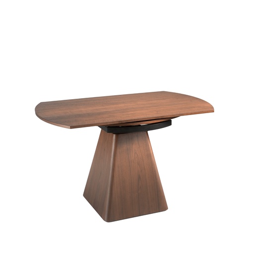 [1081] Round walnut extending dining table