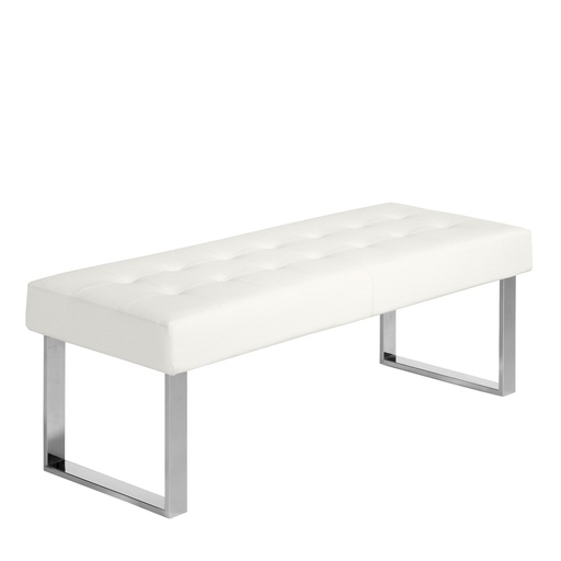 [5000] White leatherette bench