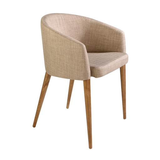 [4007] Beige fabric chair