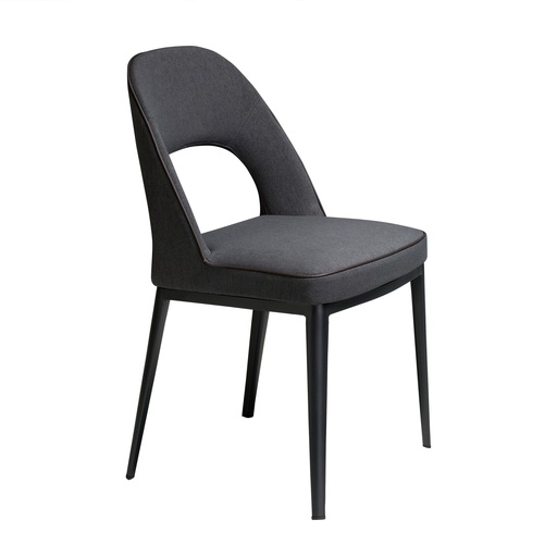 [4023] Dark grey fabric chair