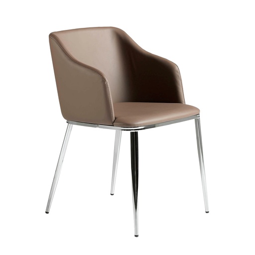 [4022] Brown leatherette chair