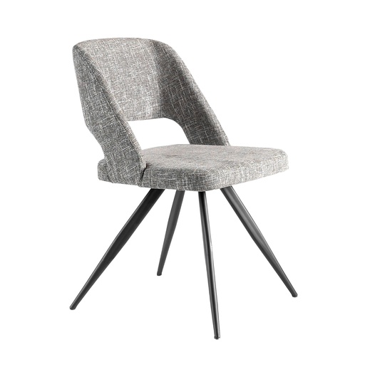 [4010] Grey fabric swivel chair