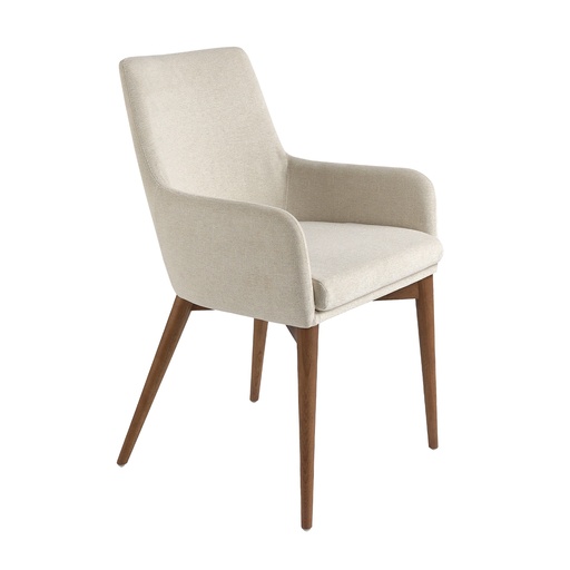 [4048] Beige fabric chair