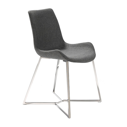 [4009] Dark grey fabric chair