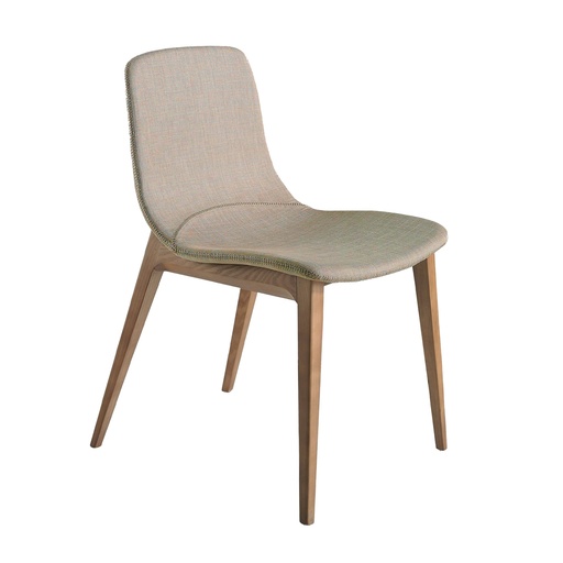 [4049] Beige fabric chair