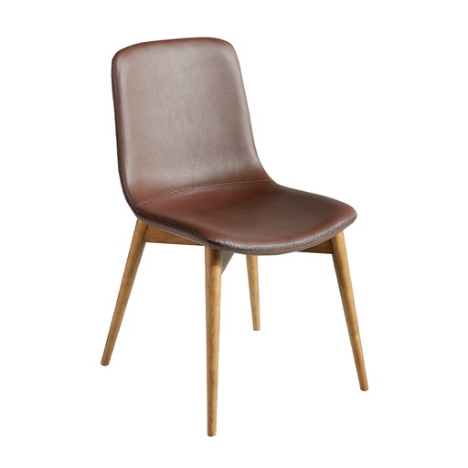 [4043] Chocolate brown leatherette chair