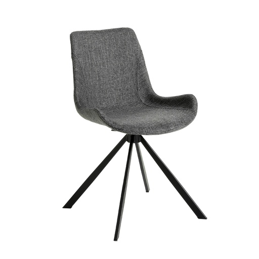 [4071] Dark grey fabric swivel chair