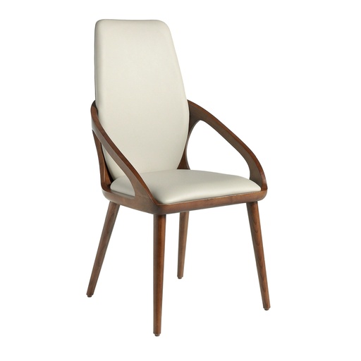 [4066] Cream leatherette chair