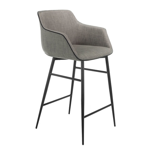 [4089] Grey fabric stool