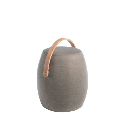 [5074] Grey fabric pouffe