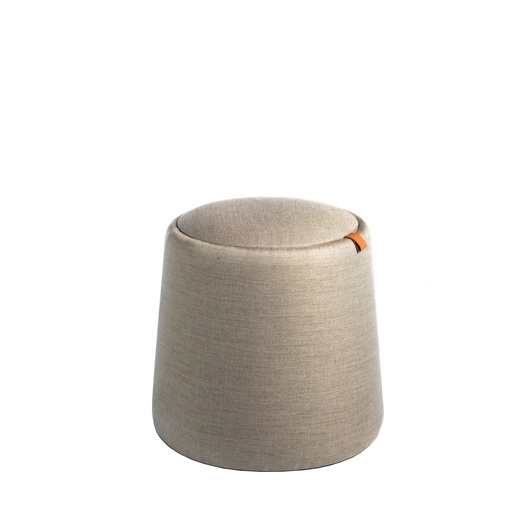 [5073] Grey fabric pouffe