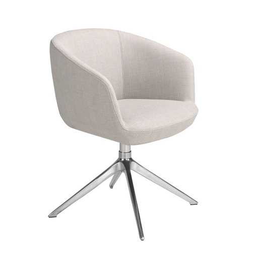 [4133] Light grey fabric swivel chair