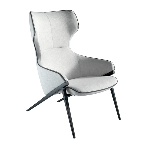 [5009] Grey fabric armchair