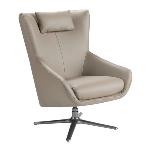 [5044] Mink leatherette swivel armchair