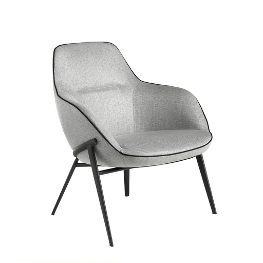 [5065] Grey fabric armchair