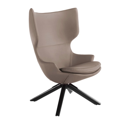 [5072] Fauteuil pivotant en similicuir rose