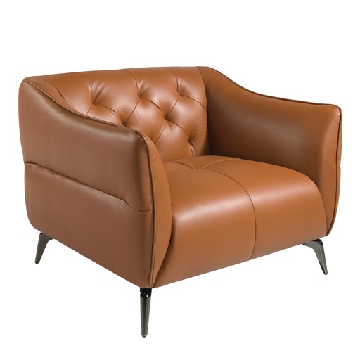 [5098] Chester armchair brown leather earth clay