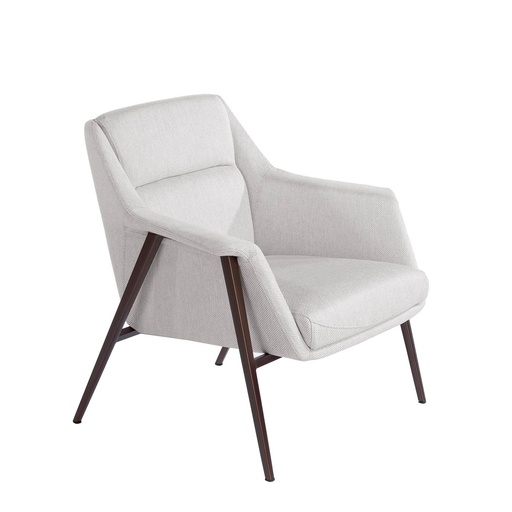 [5010] White fabric armchair