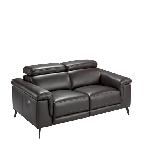 [6050] 2-Sitzer-Relaxsofa aus schokoladenbraunem Leder