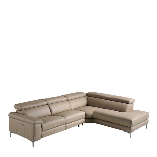 [6043] Right chaise longue relaxation sofa in mink leather