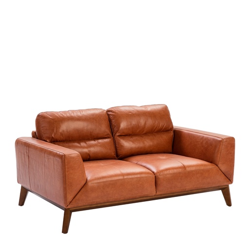 [6046] 2-Sitzer-Sofa aus braunem Leder