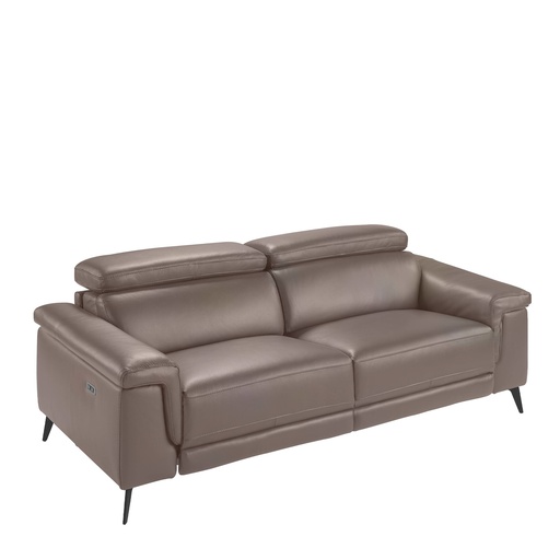 [6105] 3 seater mink leather sofa